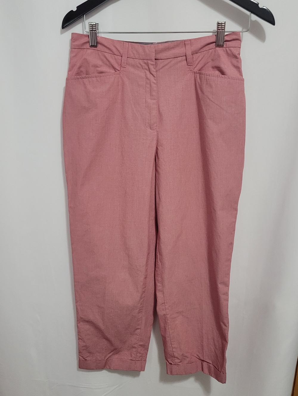 Lauren Ralph Lauren Petite Red/White Checked Cropped Pants. Size 8P